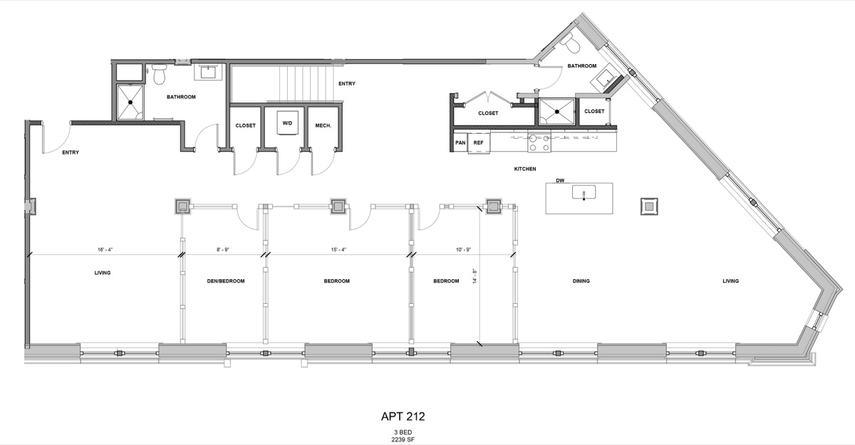 2D architectural floor plan APT 212